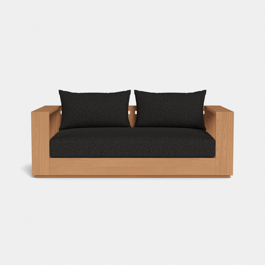 Harbour Hayman Teak 2 Seat Sofa - Teak Natural, Lisos Grafito, Batyline White