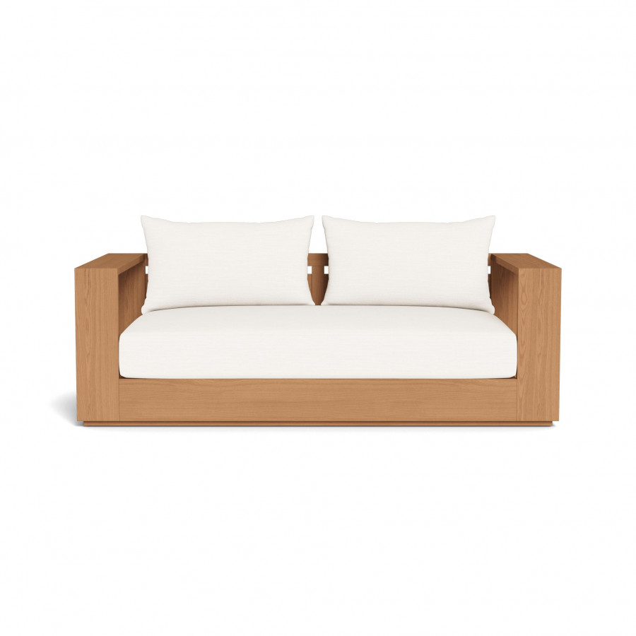 Harbour Hayman Teak 2 Seat Sofa - Teak Natural / Panama Blanco / Batyline White