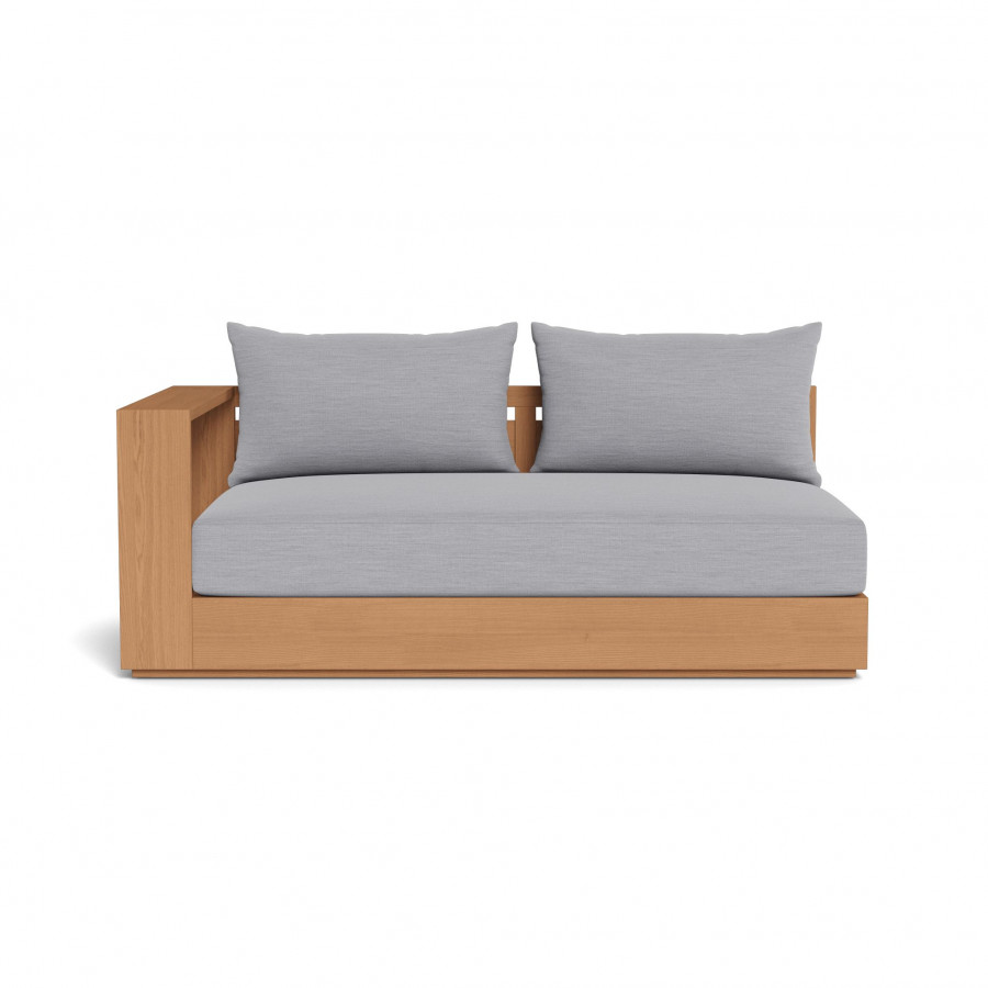 Harbour Hayman Teak 2 Seat 1 Arm Left - Teak Natural, Panama Cloud, Batyline White