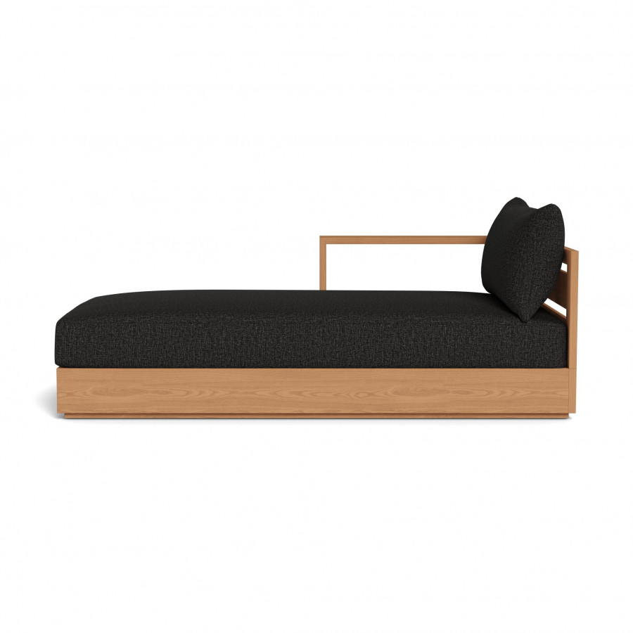 Harbour Hayman Teak Chaise Left - Teak Natural / Copacabana Midnight / Batyline White