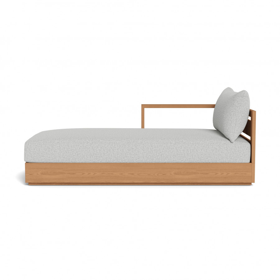 Harbour Hayman Teak Chaise Left - Teak Natural / Copacabana Sand / Batyline White