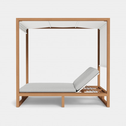 Harbour Hayman Teak Batyline Cabana - Teak Natural, Lisos Grafito, Batyline White