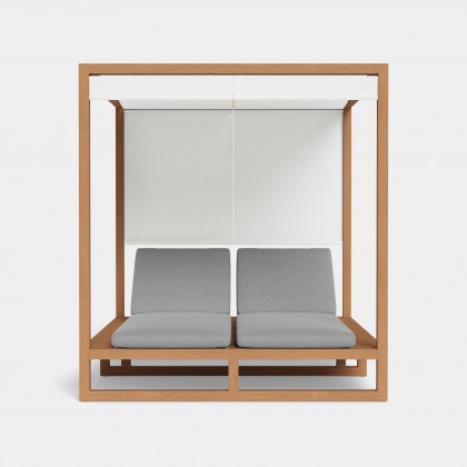 Harbour Hayman Teak Batyline Cabana - Teak Natural, Lisos Grafito, Batyline White