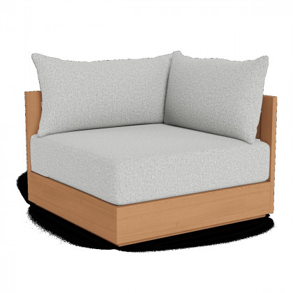 Harbour Hayman Teak Corner - Teak Natural, Panama Blanco, Batyline White