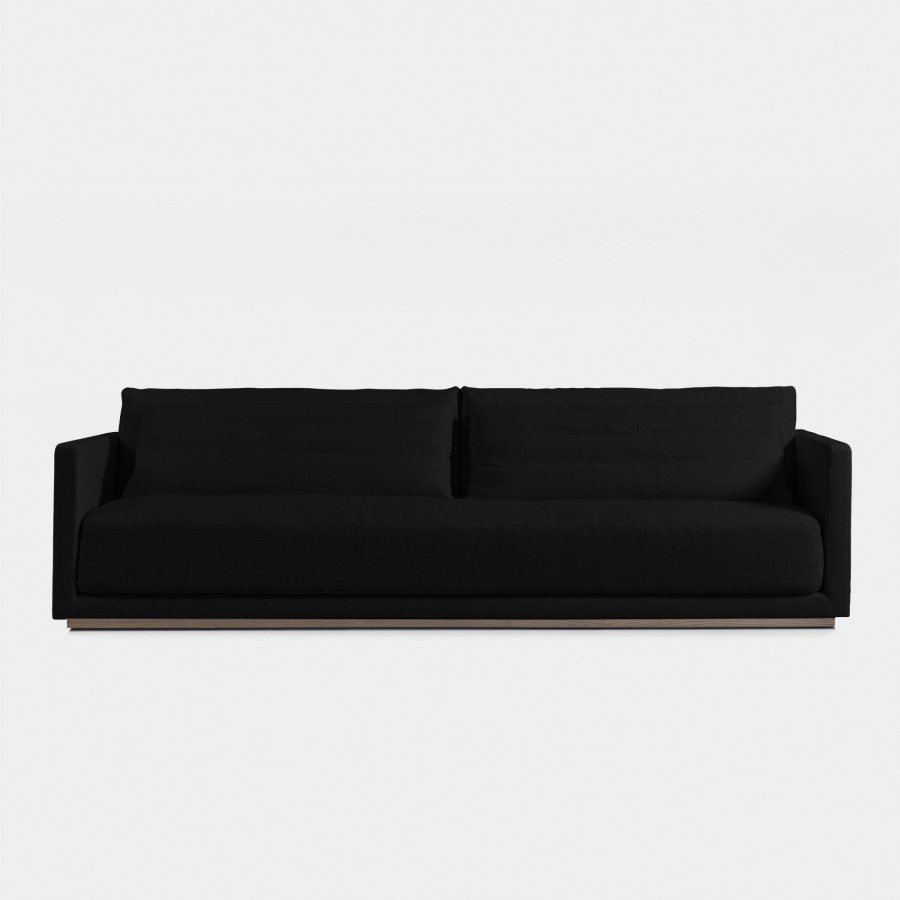 Harbour Ithaca 3.5 Seat Sofa - Oak Brown, Harbour Belgian Linen Cement