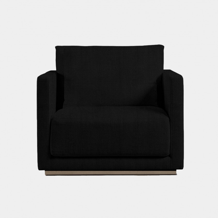 Harbour Ithaca Lounge Chair - Oak Natural, Harbour Belgian Linen Mushroom