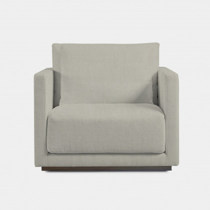 Harbour Ithaca Lounge Chair - Oak Natural, Harbour Belgian Linen Mushroom