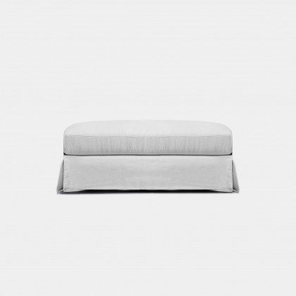 Harbour Kos Ottoman - Harbour Belgian Linen Mushroom