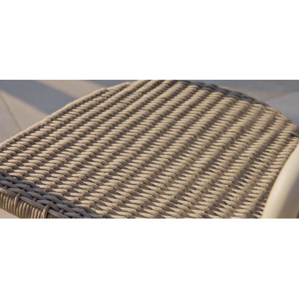 Harbour Leo Stacking Dining Chair - Aluminum Asteroid / Rope Light Gray