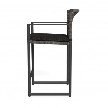 Harbour Loop Counter Stool - Aluminum Asteroid / Copacabana Midnight / Wicker Gray