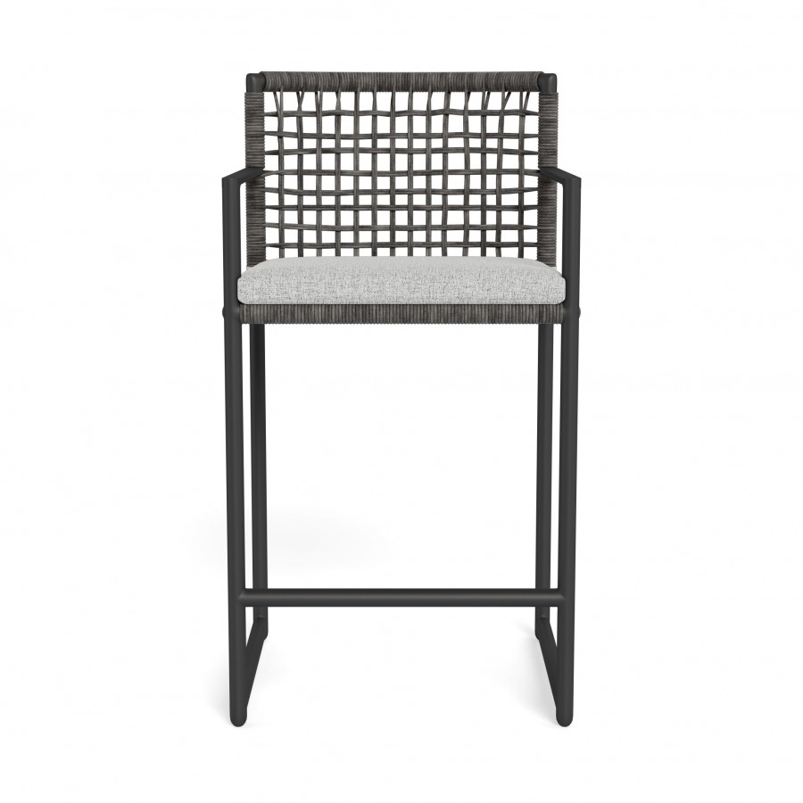 Harbour Loop Counter Stool - Aluminum Asteroid / Copacabana Sand / Wicker Gray