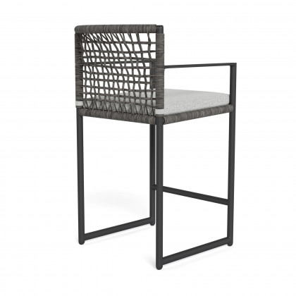 Harbour Loop Counter Stool - Aluminum Asteroid / Copacabana Sand / Wicker Gray