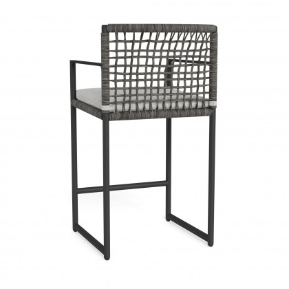 Harbour Loop Counter Stool - Aluminum Asteroid / Copacabana Sand / Wicker Gray