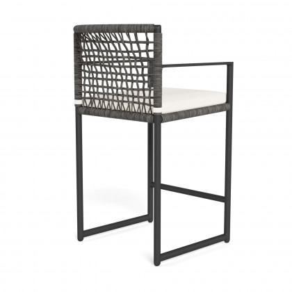 Harbour Loop Counter Stool - Aluminum Asteroid / Panama Blanco / Wicker Gray