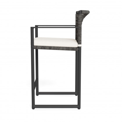Harbour Loop Counter Stool - Aluminum Asteroid / Panama Blanco / Wicker Gray
