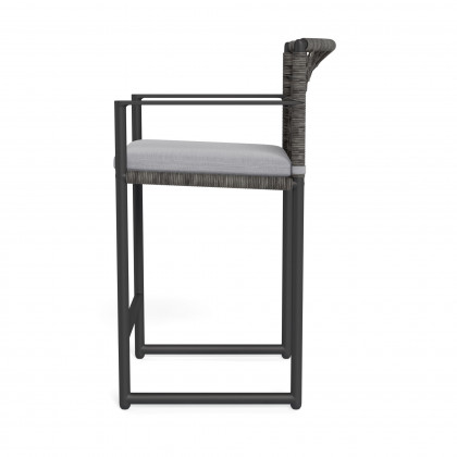 Harbour Loop Counter Stool - Aluminum Asteroid / Panama Cloud / Wicker Gray