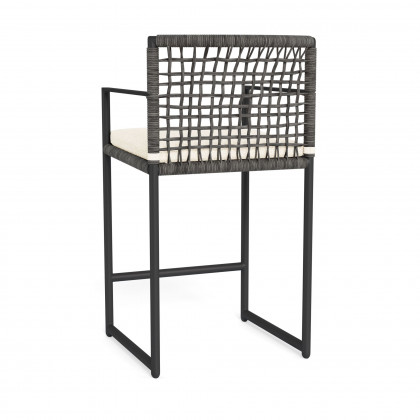 Harbour Loop Counter Stool - Aluminum Asteroid / Riviera Ivory / Wicker Gray