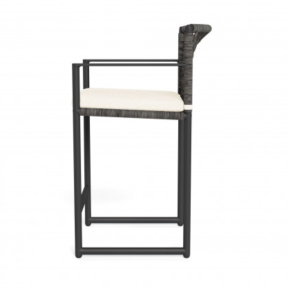 Harbour Loop Counter Stool - Aluminum Asteroid / Riviera Ivory / Wicker Gray