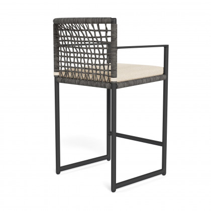 Harbour Loop Counter Stool - Aluminum Asteroid / Riviera Sand / Wicker Gray