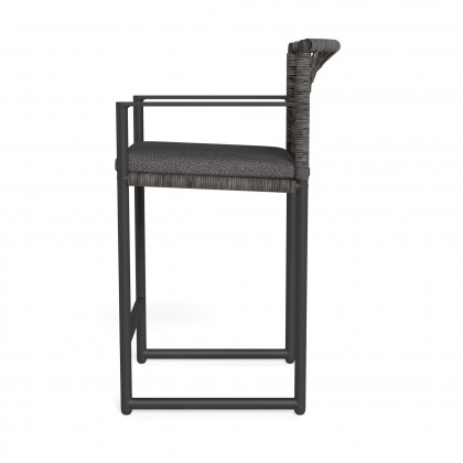 Harbour Loop Counter Stool - Aluminum Asteroid / Riviera Slate / Wicker Gray