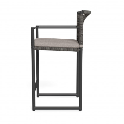Harbour Loop Counter Stool - Aluminum Asteroid / Riviera Stone / Wicker Gray