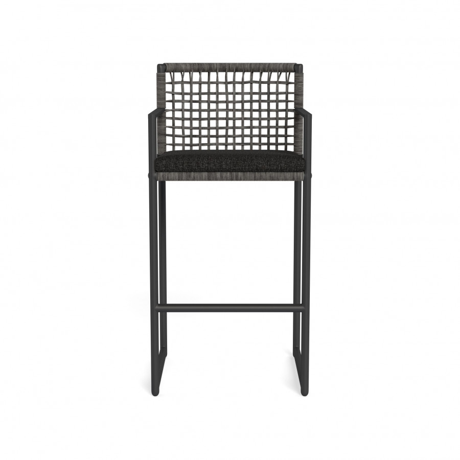 Harbour Loop Bar Stool - Aluminum Asteroid / Copacabana Midnight / Wicker Gray