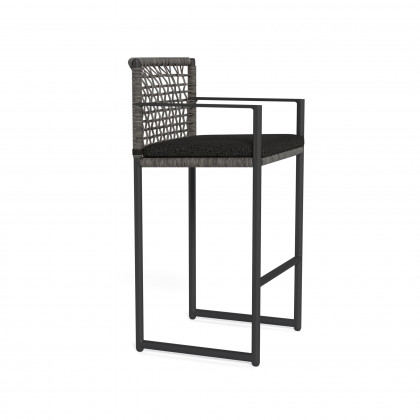 Harbour Loop Bar Stool - Aluminum Asteroid / Copacabana Midnight / Wicker Gray