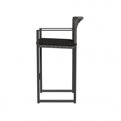 Harbour Loop Bar Stool - Aluminum Asteroid / Copacabana Midnight / Wicker Gray