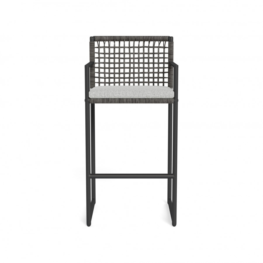 Harbour Loop Bar Stool - Aluminum Asteroid / Copacabana Sand / Wicker Gray