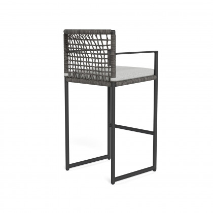 Harbour Loop Bar Stool - Aluminum Asteroid / Copacabana Sand / Wicker Gray