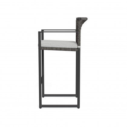 Harbour Loop Bar Stool - Aluminum Asteroid / Copacabana Sand / Wicker Gray