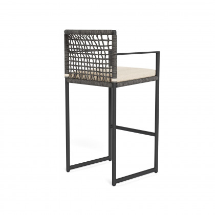 Harbour Loop Bar Stool - Aluminum Asteroid / Riviera Sand / Wicker Gray