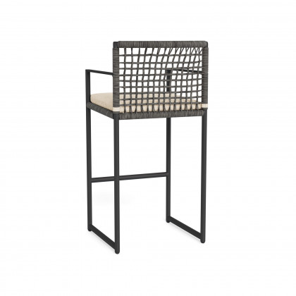 Harbour Loop Bar Stool - Aluminum Asteroid / Riviera Sand / Wicker Gray