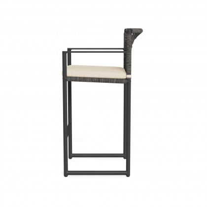 Harbour Loop Bar Stool - Aluminum Asteroid / Riviera Sand / Wicker Gray
