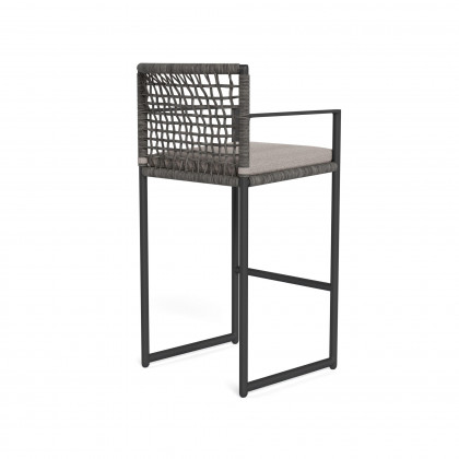 Harbour Loop Bar Stool - Aluminum Asteroid / Riviera Stone / Wicker Gray