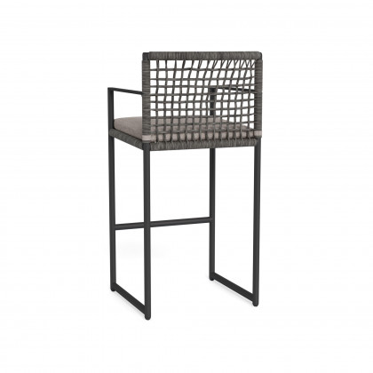 Harbour Loop Bar Stool - Aluminum Asteroid / Riviera Stone / Wicker Gray