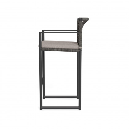 Harbour Loop Bar Stool - Aluminum Asteroid / Riviera Stone / Wicker Gray