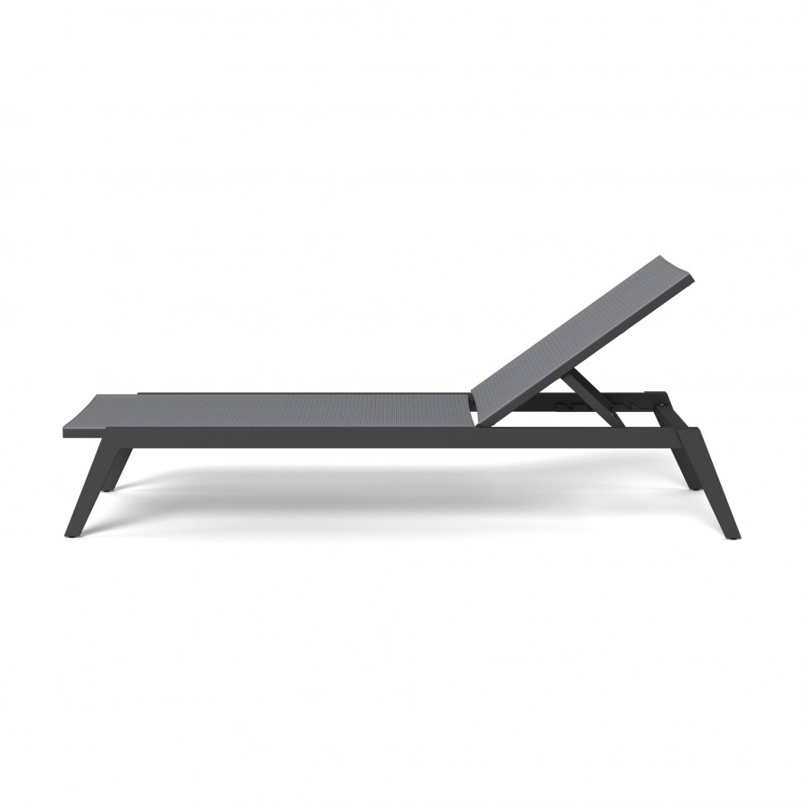 Harbour Loop Stacking Sun Lounge in Aluminum Asteroid / Batyline Silver