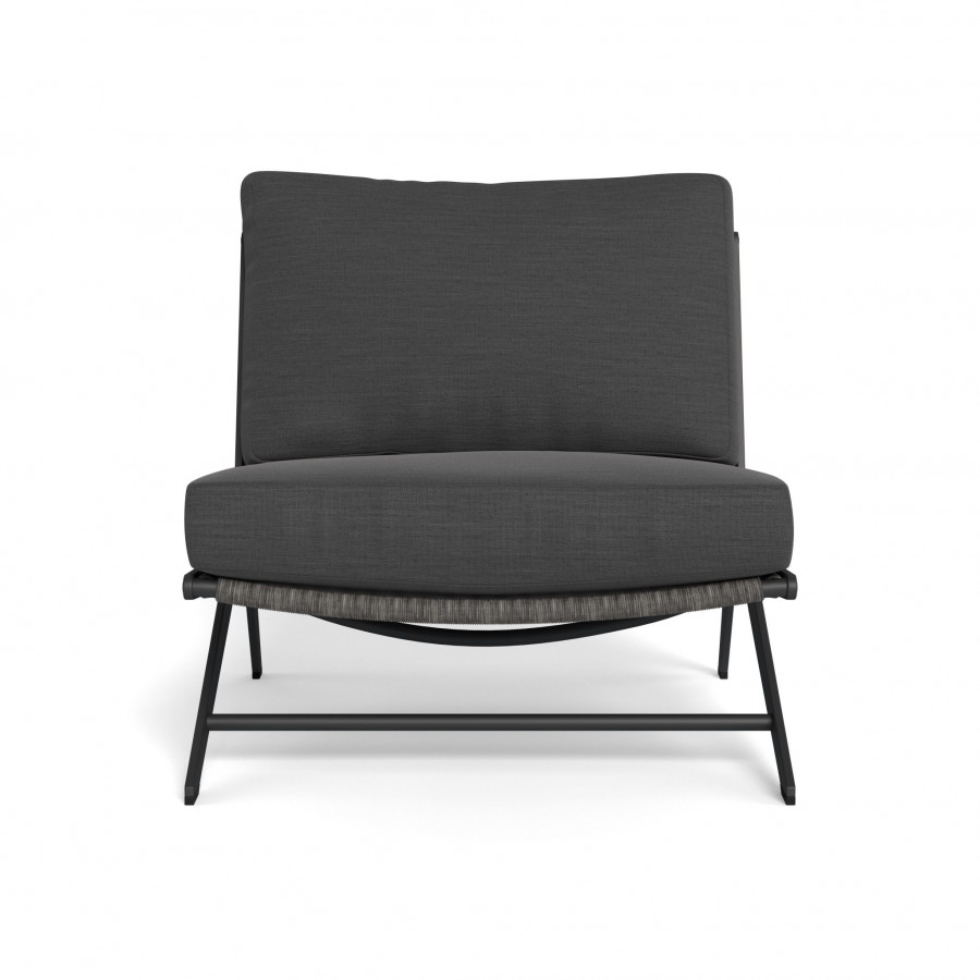 Harbour Loop Easy Chair - Aluminum Asteroid / Panama Grafito / Wicker Gray
