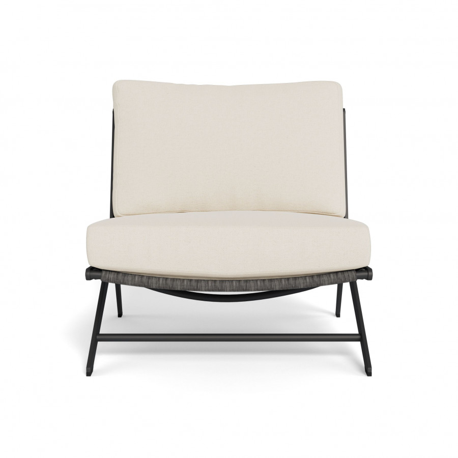 Harbour Loop Easy Chair - Aluminum Asteroid / Riviera Ivory / Wicker Gray