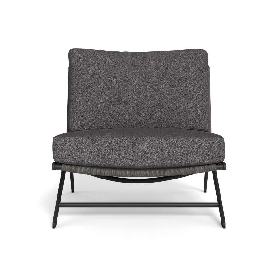 Harbour Loop Easy Chair - Aluminum Asteroid / Riviera Slate / Wicker Gray