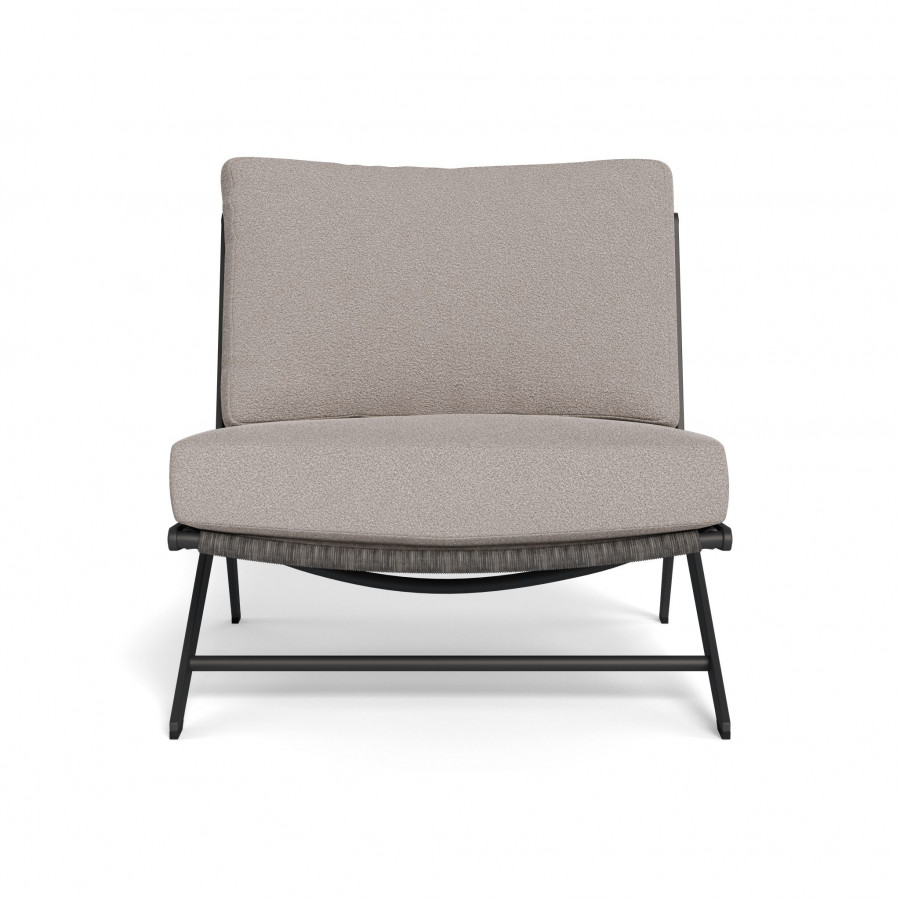 Harbour Loop Easy Chair - Aluminum Asteroid / Riviera Stone / Wicker Gray