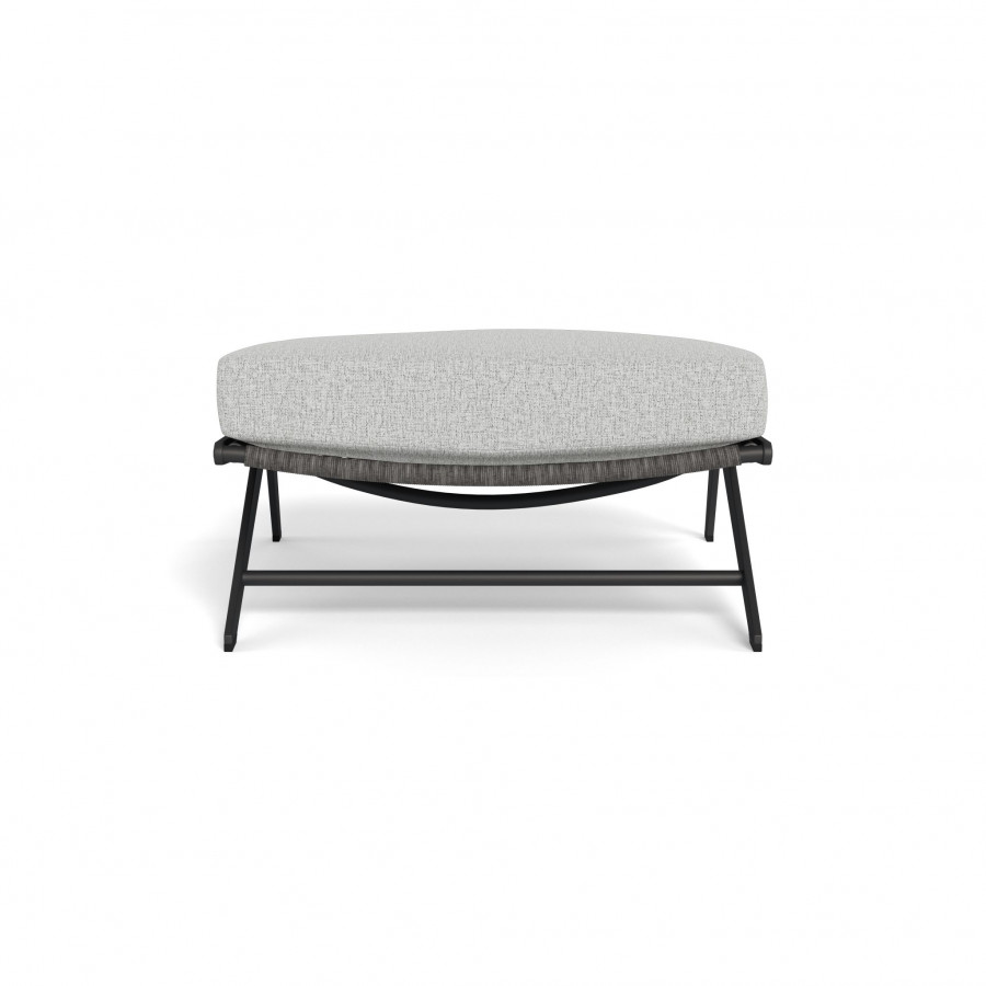 Harbour Loop Ottoman - Aluminum Asteroid / Copacabana Sand / Wicker Gray