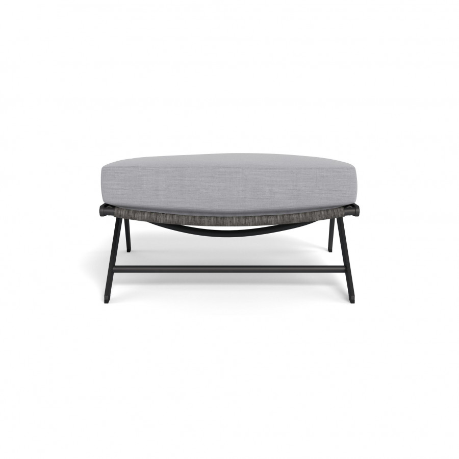 Harbour Loop Ottoman - Aluminum Asteroid / Panama Cloud / Wicker Gray