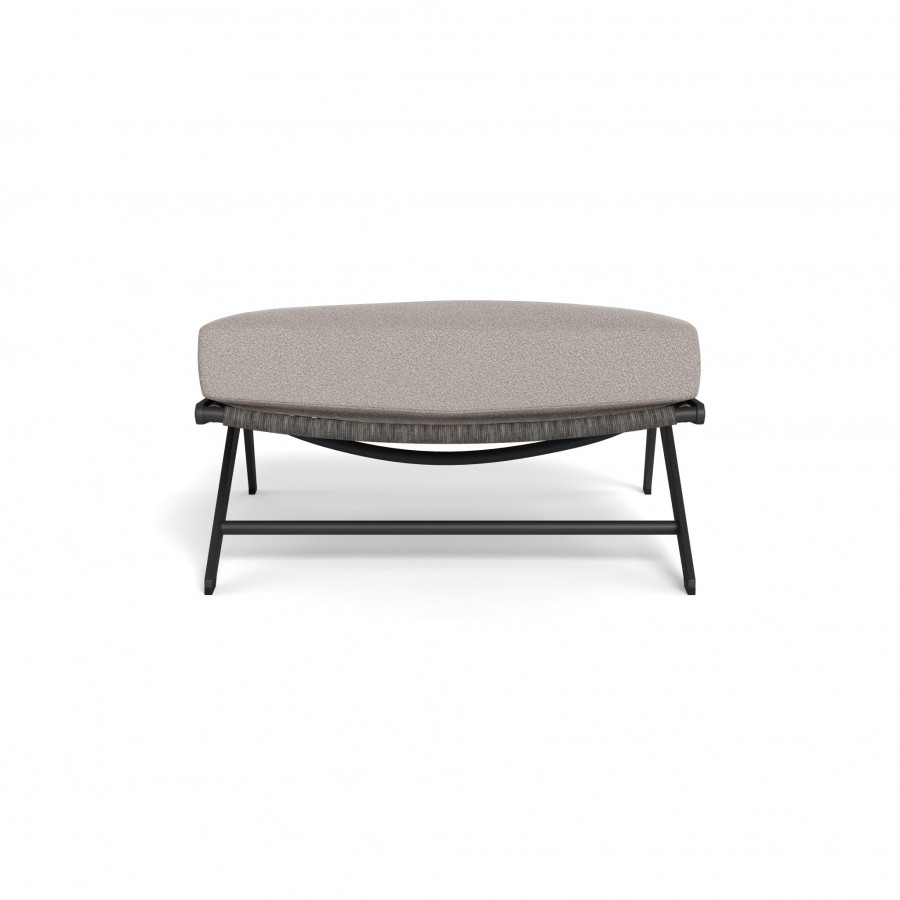 Harbour Loop Ottoman - Aluminum Asteroid / Riviera Stone / Wicker Gray