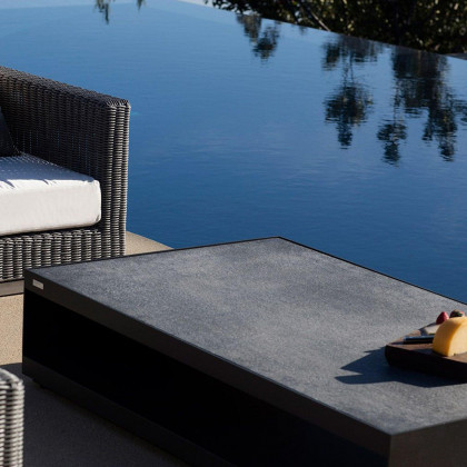 Harbour Macquarie Coffee Table - Aluminum Asteroid / Marble White