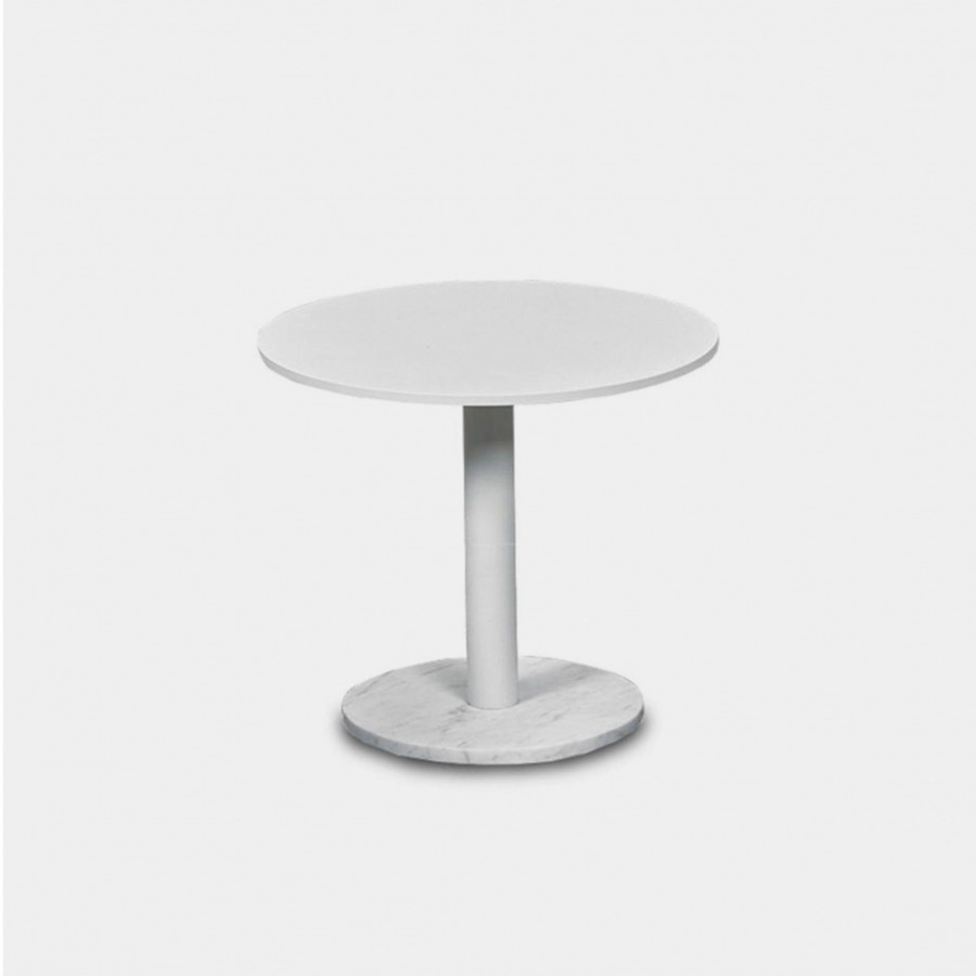 Harbour Madison Round Side Table - Aluminum Asteroid, Granite Black