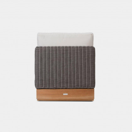 Harbour Malabar Armless Single - Teak Natural, Panama Blanco, Wicker Gray