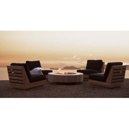 Harbour Mason Rectangle Fire Table in Travertine Natural