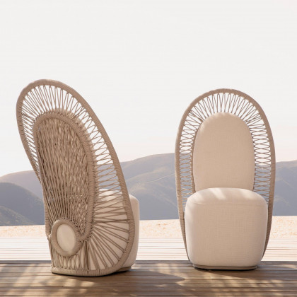Harbour Maui High-Back Dining Chair - Rope Shell / Copacabana Sand / Aluminum Taupe